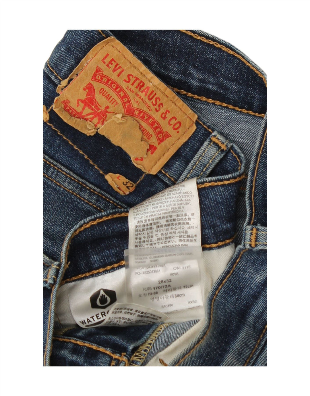 Levi's Mens Slim Jeans W28 L28 Blue Cotton