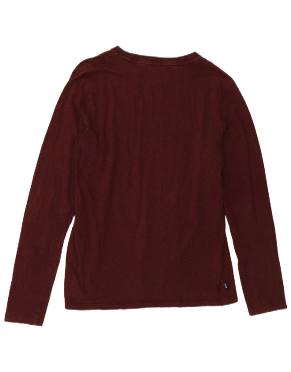 SUPERDRY Mens Top Long Sleeve XL Burgundy