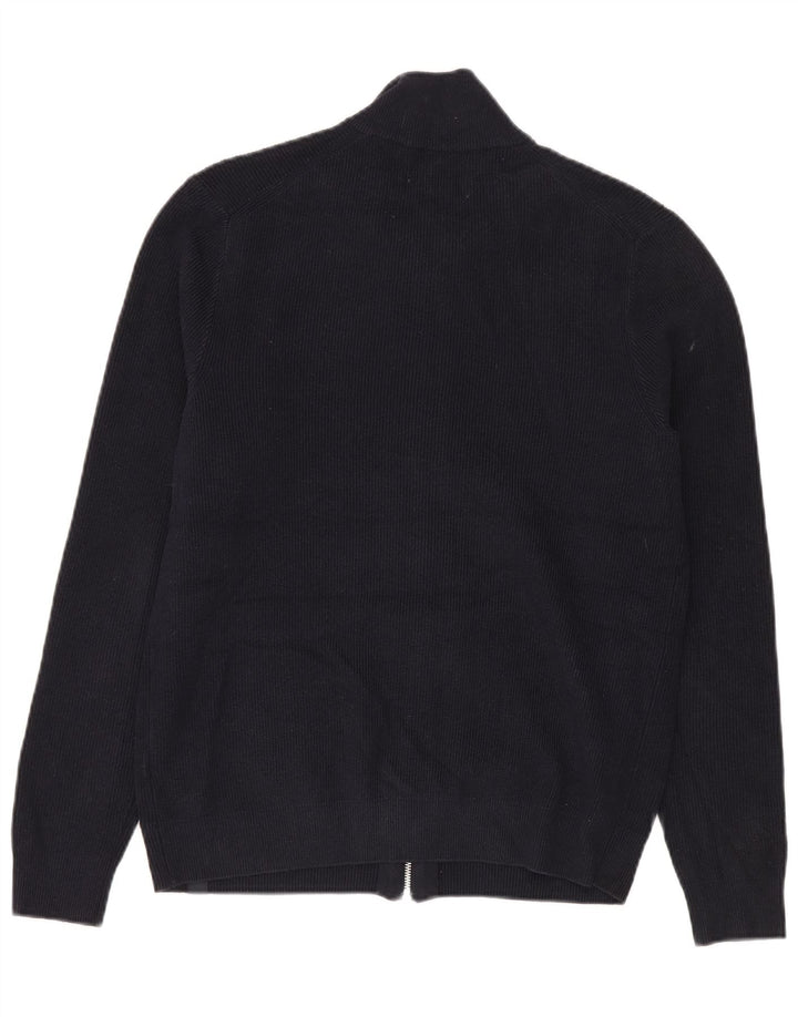 Marks & Spencer Mens Cardigan Sweater Medium Navy Blue Polyester