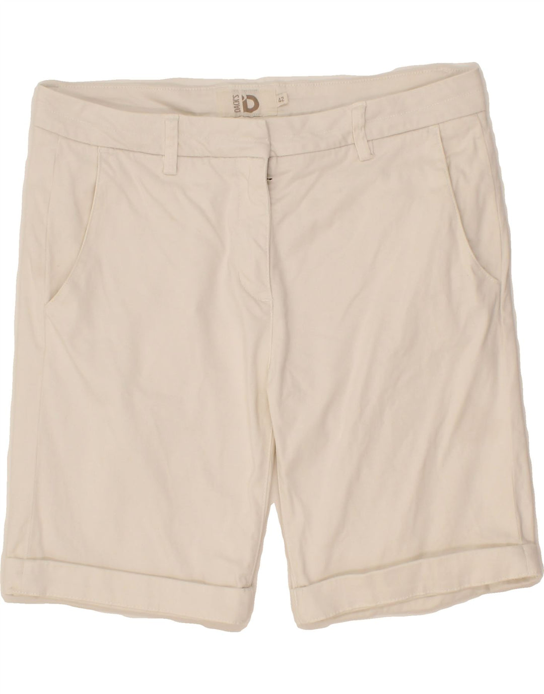 DACK'S Womens Chino Shorts IT 42 Medium W30 White Cotton Vintage Dack's and Second-Hand Dack's from Messina Hembry 