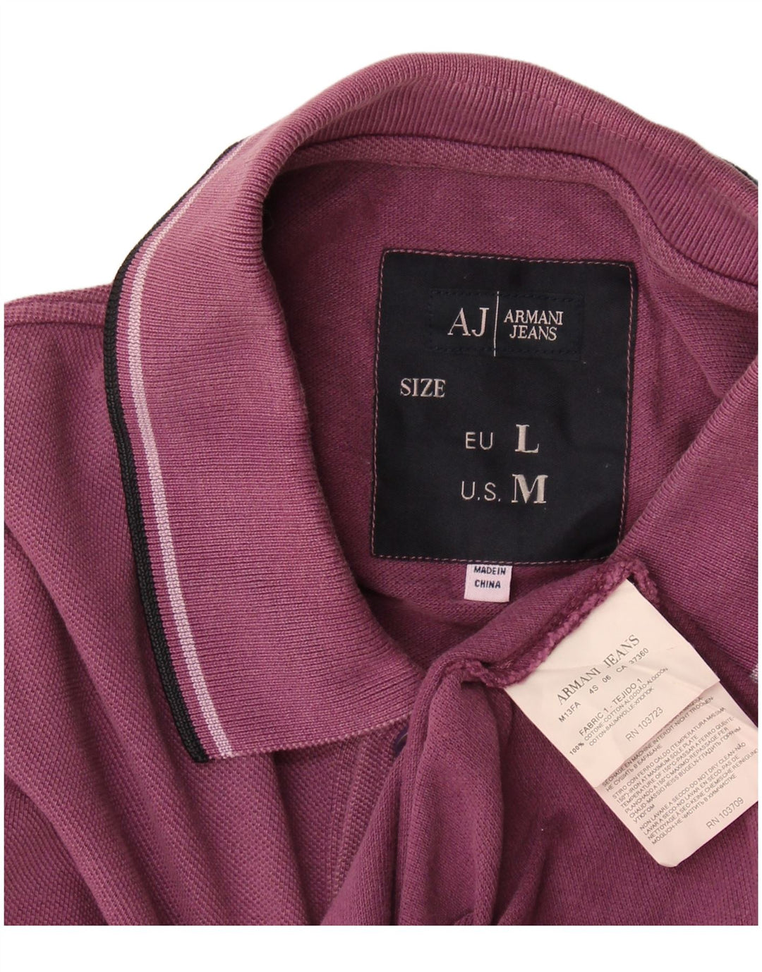 Armani Jeans Mens Polo Shirt Medium Maroon Cotton