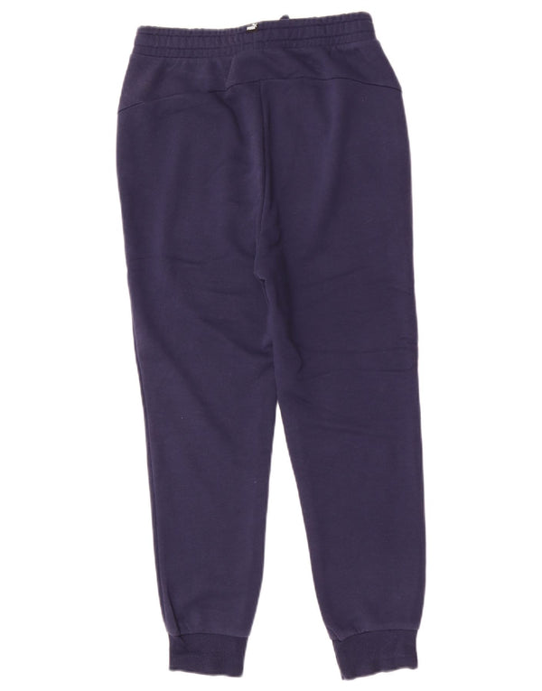 Puma Boys Graphic Tracksuit Trousers Joggers 11-12 Years Navy Blue Cotton