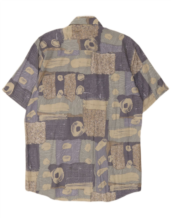 Dino Erre Mens Short Sleeve Shirt Medium Multicoloured Patchwork