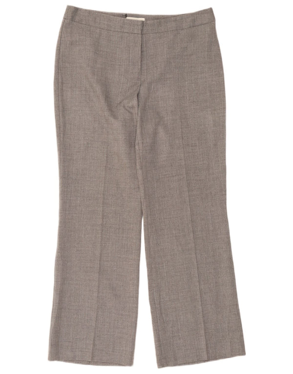 Marks & Spencer Womens Suit Trousers UK 14 Medium W32 L28 Grey Herringbone