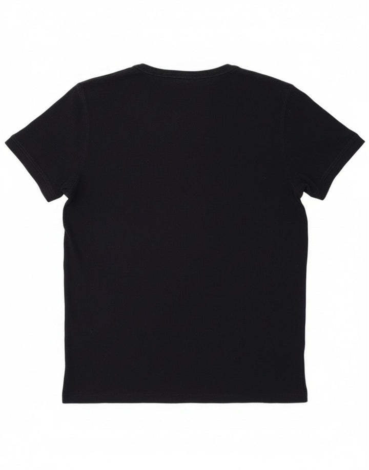 Massimo Dutti Womens T-Shirt Top UK 14 Large Navy Blue Cotton