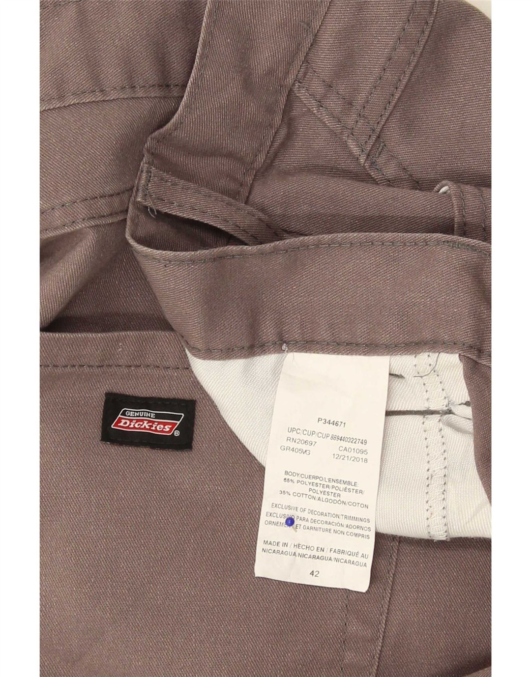 Dickies Mens Casual Shorts W42 2XL Grey Colourblock Polyester