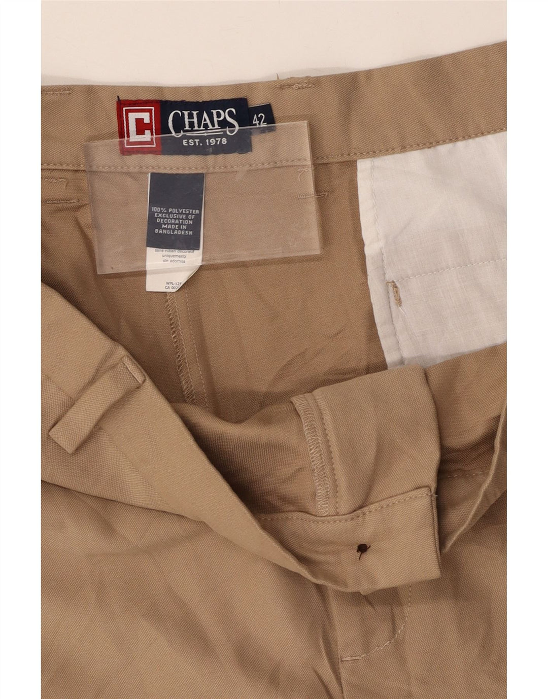 CHAPS Mens Chino Shorts W42 2XL Beige Polyester Vintage Chaps and Second-Hand Chaps from Messina Hembry 