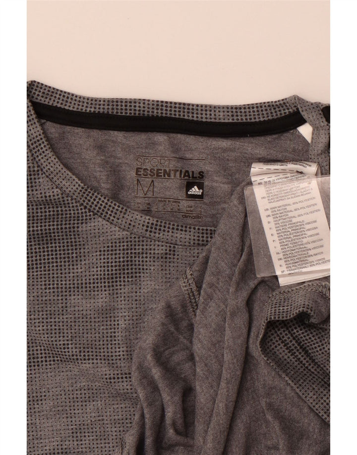 ADIDAS Mens Climalite T-Shirt Top Medium Grey Spotted Polyester
