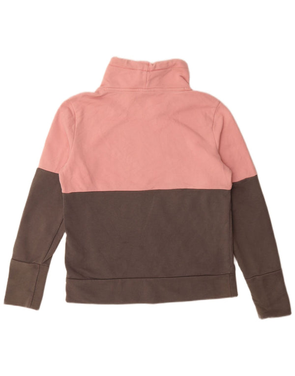Puma Womens Graphic Sweatshirt Jumper UK 14 Medium Pink Colourblock Cotton