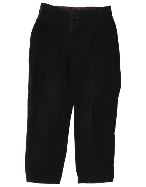 Vintage Mens Straight Chino Trousers W34 L26 Black Cotton