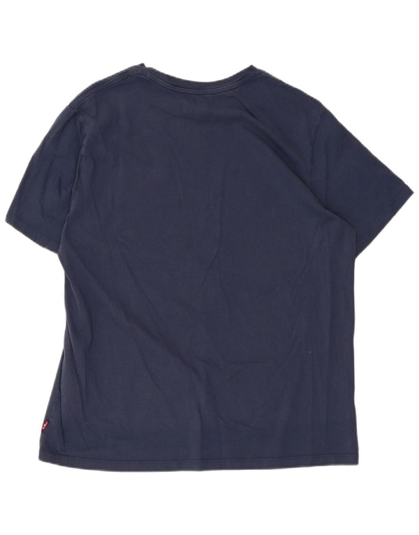 Levi's Womens Graphic T-Shirt Top UK 16 Large Navy Blue Cotton