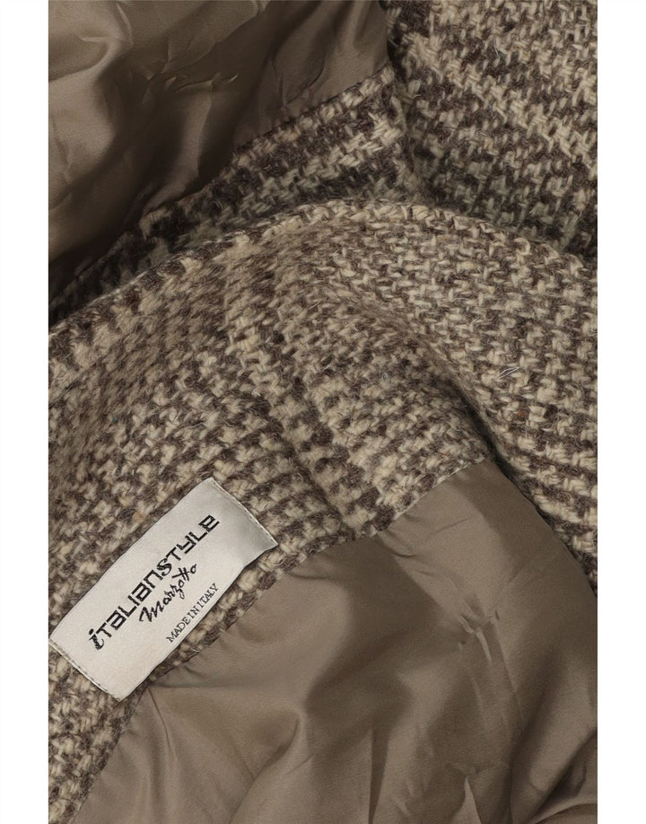 Vintage Womens Oversized Overcoat UK 16 Large Grey Check