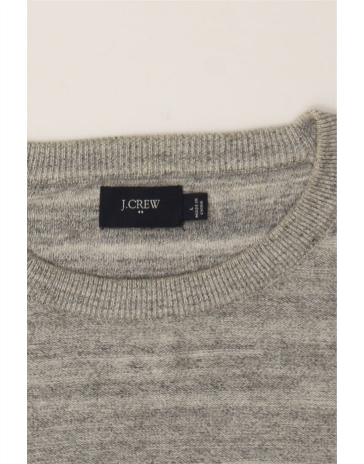 J. CREW Mens Crew Neck Jumper Sweater Large Grey Cotton Vintage J. Crew and Second-Hand J. Crew from Messina Hembry 