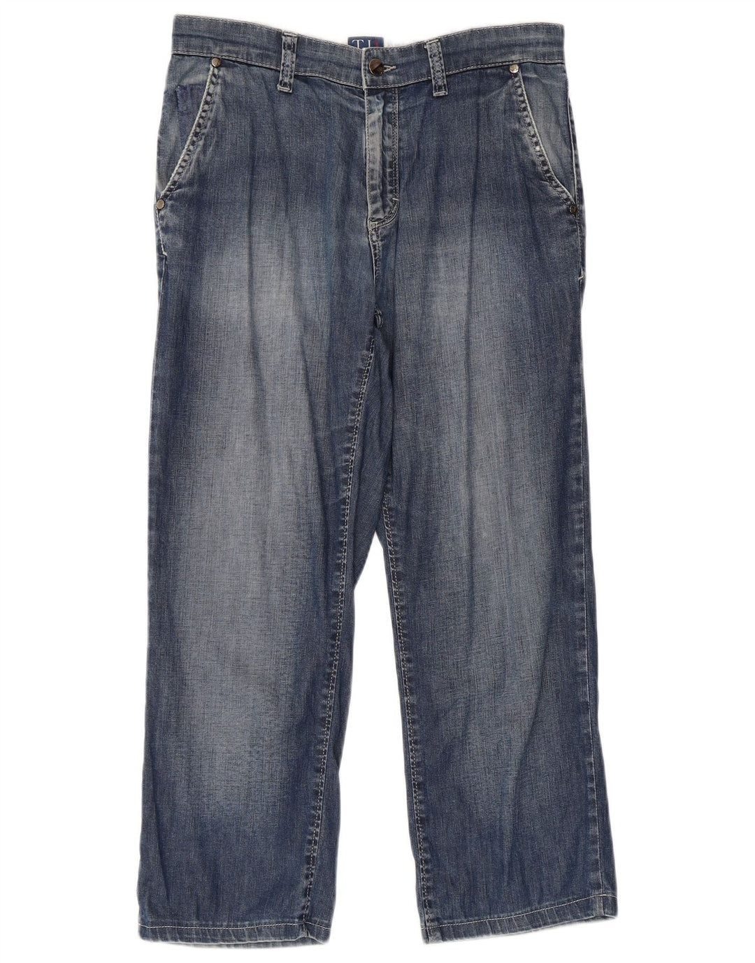 Trussardi Mens Cropped Jeans W30 L24 Blue Cotton