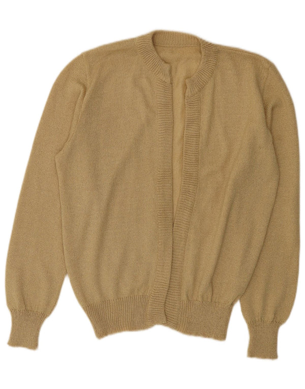 Vintage Womens Open Cardigan Sweater UK 14 Medium Beige