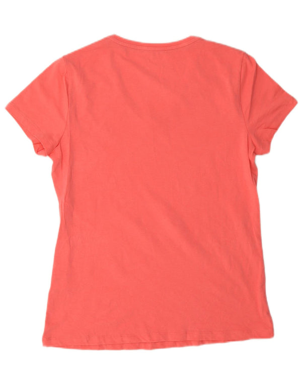 Nautica Womens T-Shirt Top UK 14 Medium Pink Cotton