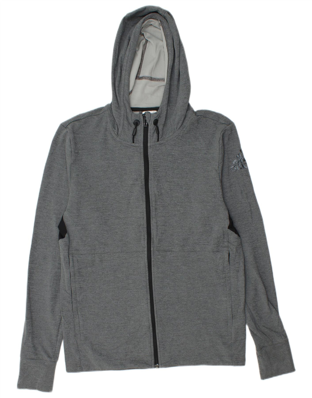 ADIDAS Mens Climacool Graphic Zip Hoodie Sweater Small Grey Colourblock