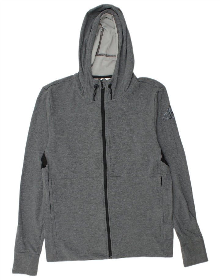 ADIDAS Mens Climacool Graphic Zip Hoodie Sweater Small Grey Colourblock