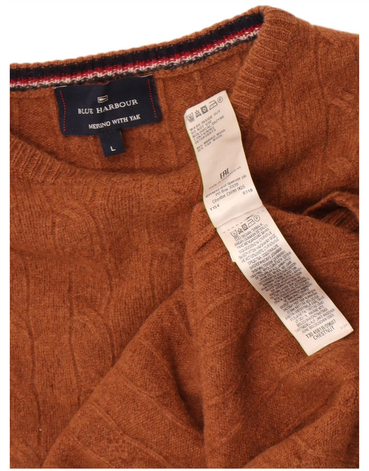 Marks & Spencer Boys Crew Neck Jumper Sweater 12-13 Years Brown