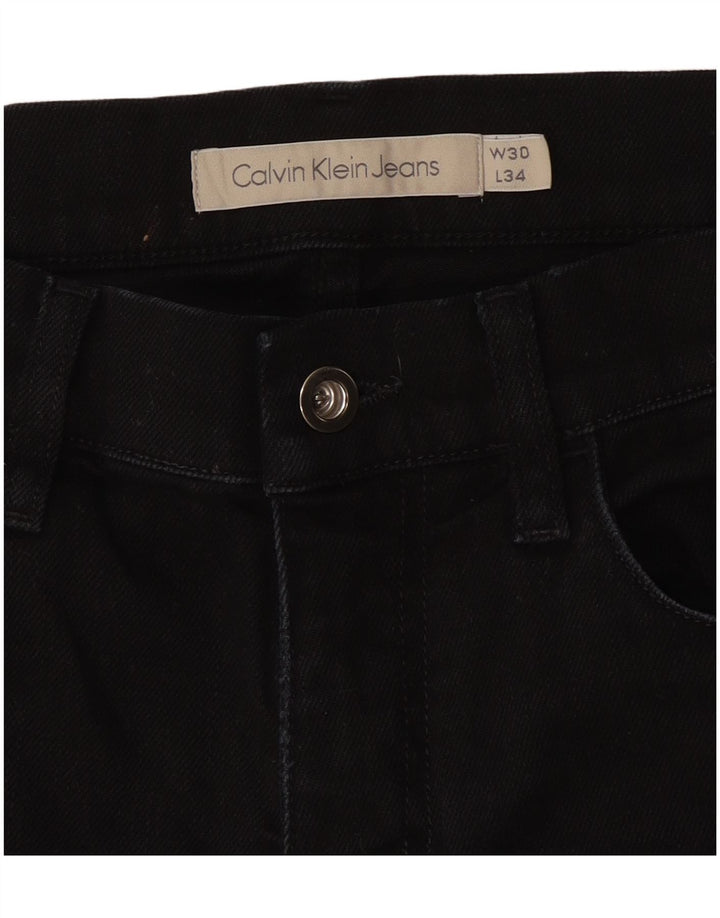 CALVIN KLEIN Mens Slim Jeans W30 L31 Black Cotton