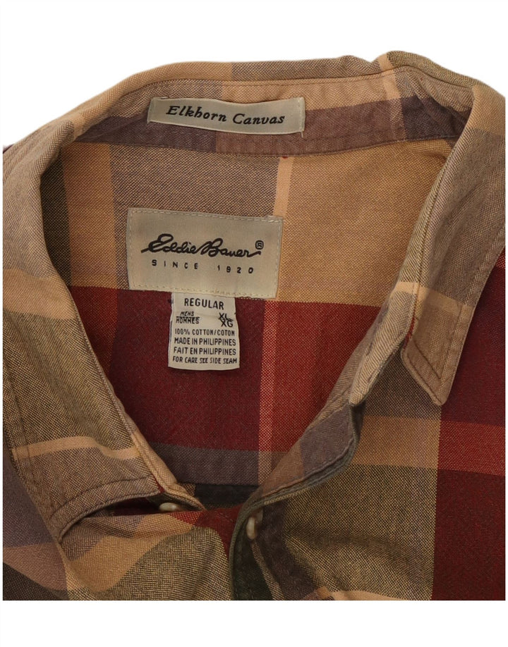 EDDIE BAUER Mens Regular Fit Shirt XL Multicoloured Check Cotton