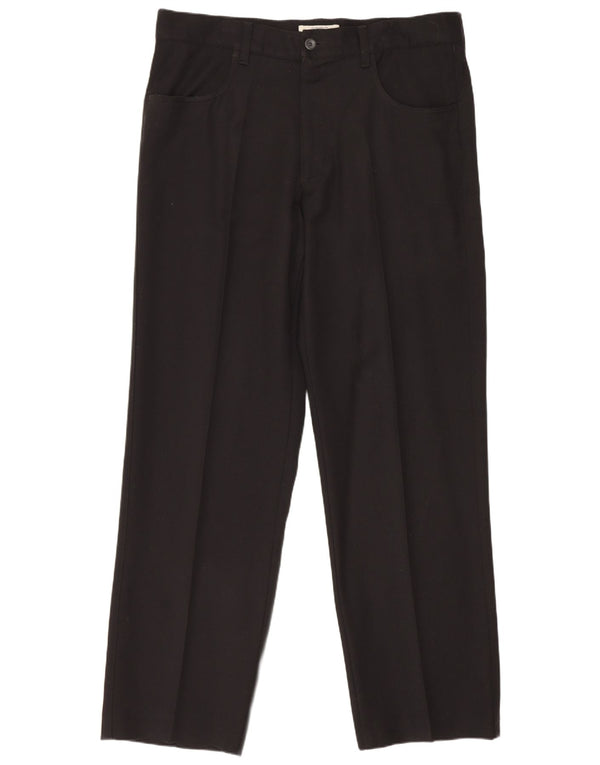 Armani Mens Straight Casual Trousers IT 50 Large W35 L31 Black