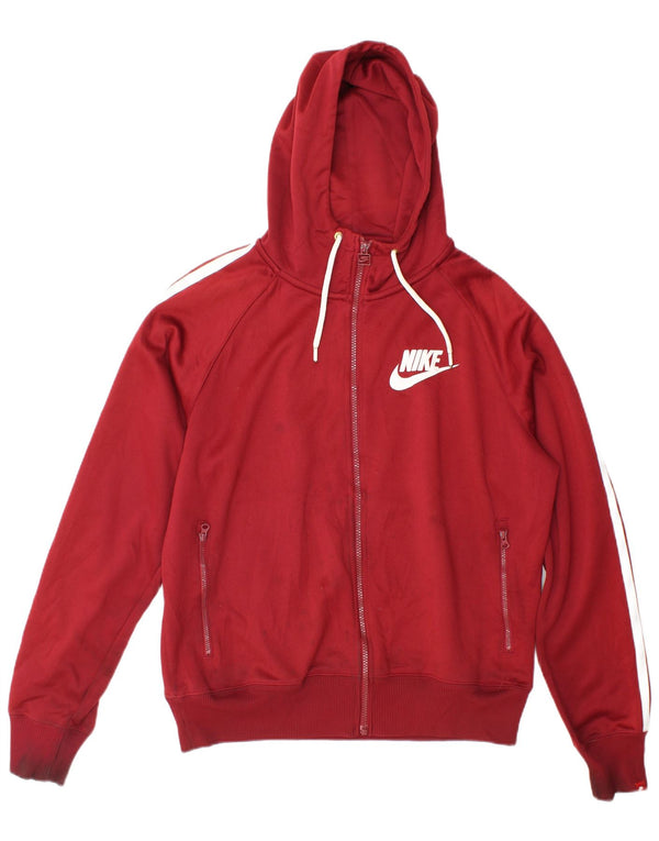 Nike Mens Tracksuit Top Jacket Medium Burgundy Polyester