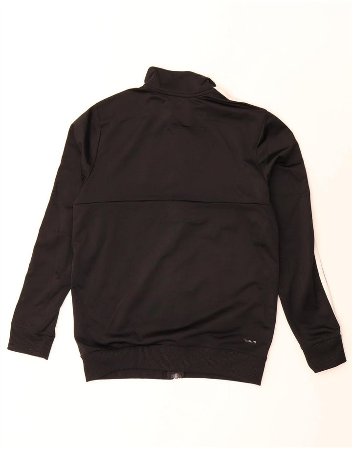 ADIDAS Boys Climalite Tracksuit Top Jacket 13-14 Years Black Polyester