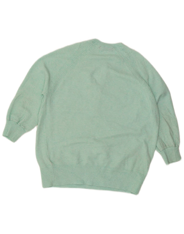 Marks & Spencer Womens 3/4 Sleeve Button Neck Jumper Sweater UK 10 Small Gr