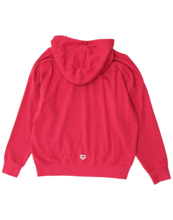 Arena Womens Oversized Hoodie Jumper UK 16 Large Pink Cotton
