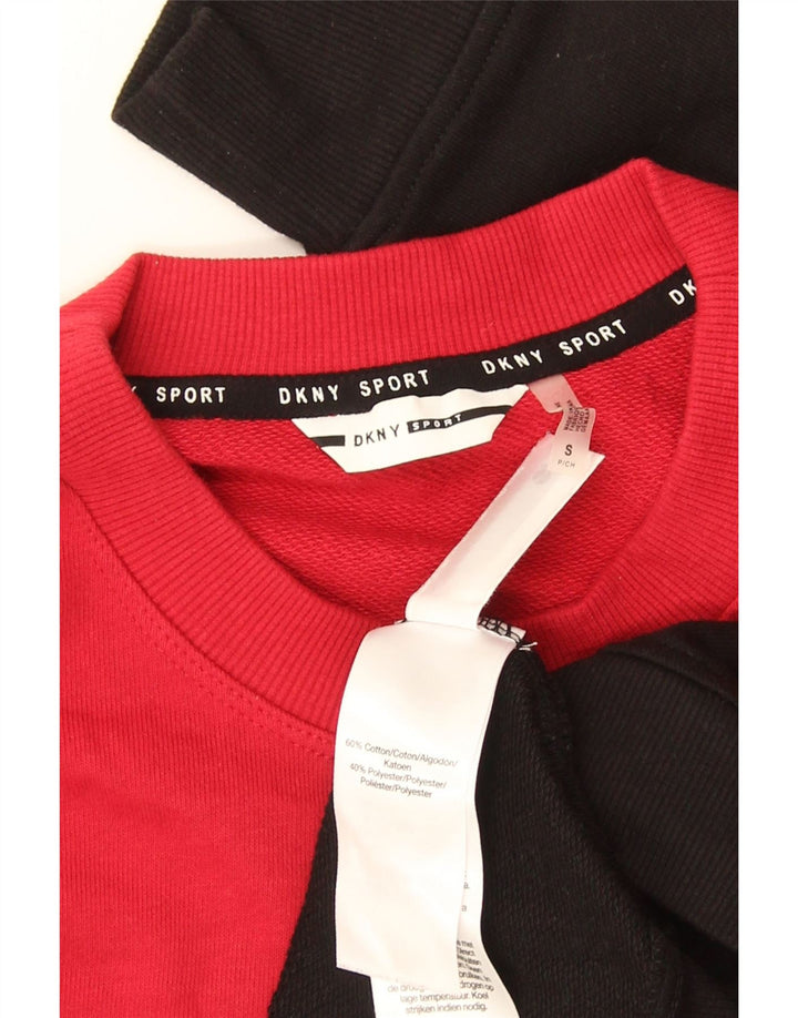 Dkny Womens Graphic Sweatshirt Jumper UK 10 Small Multicoloured Colourblock