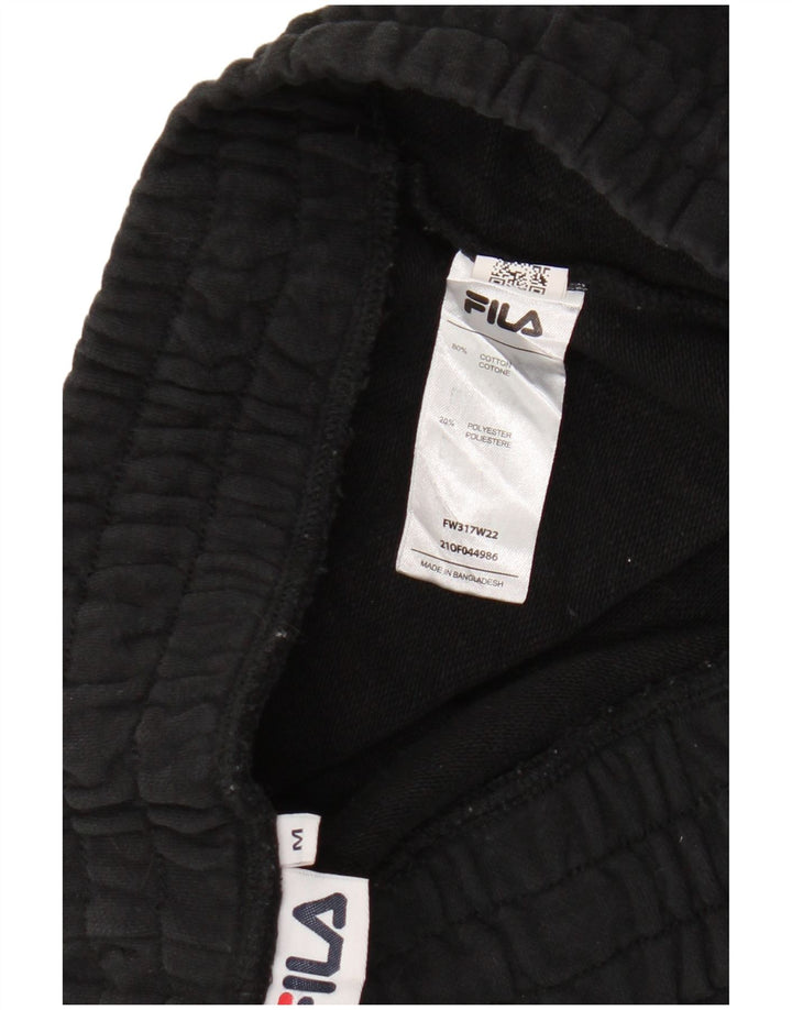 FILA Womens Tracksuit Trousers Joggers UK 14 Medium  Black Cotton