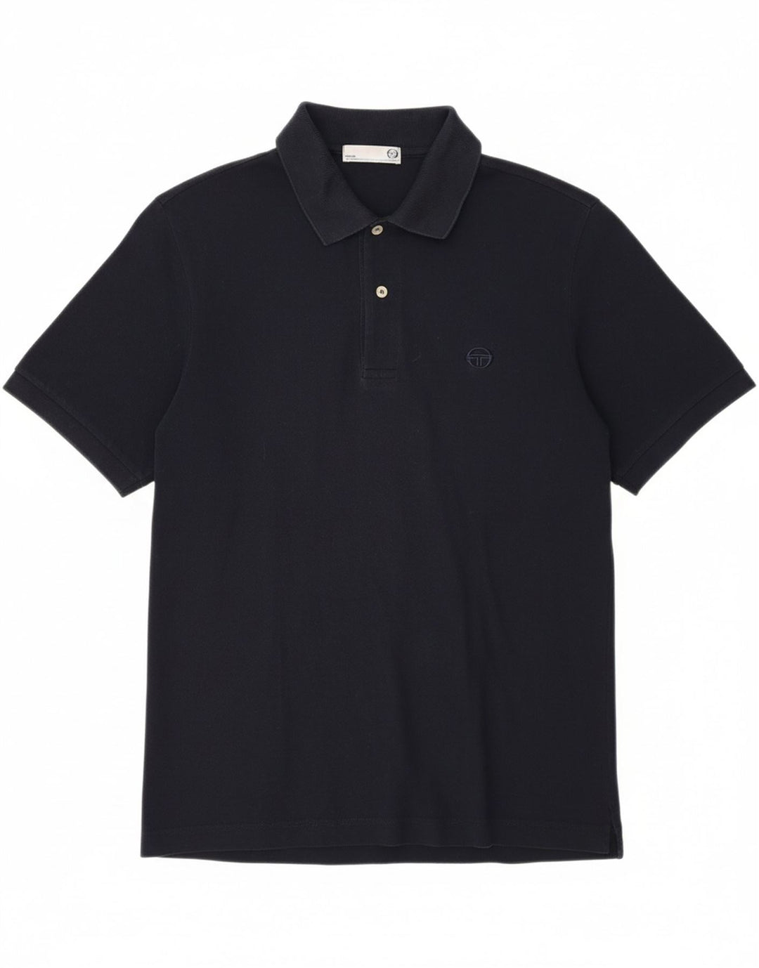 SERGIO TACCHINI Mens Polo Shirt IT 48 Medium Navy Blue Cotton