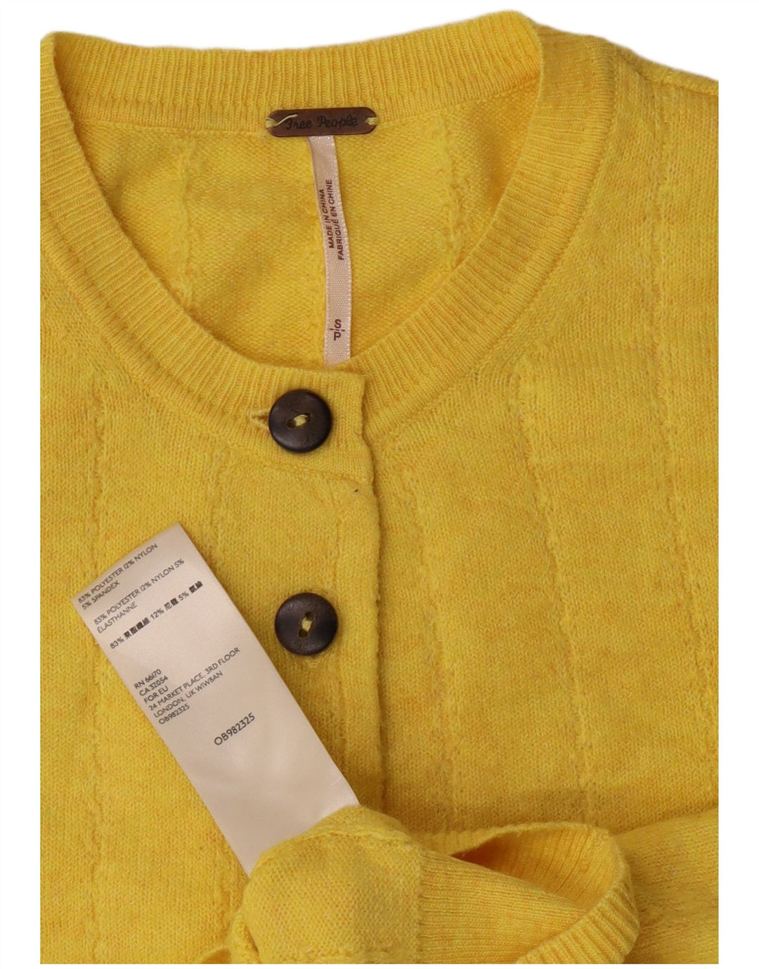 PEPE Jeans Womens Crop Cardigan Sweater UK 10 Small Yellow Polyester