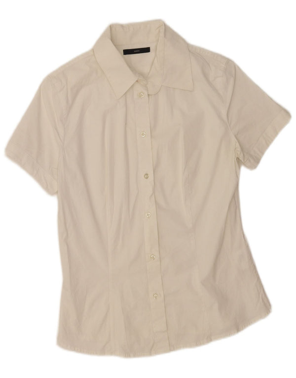 Sasch Womens Short Sleeve Shirt UK 14 Large White Cotton