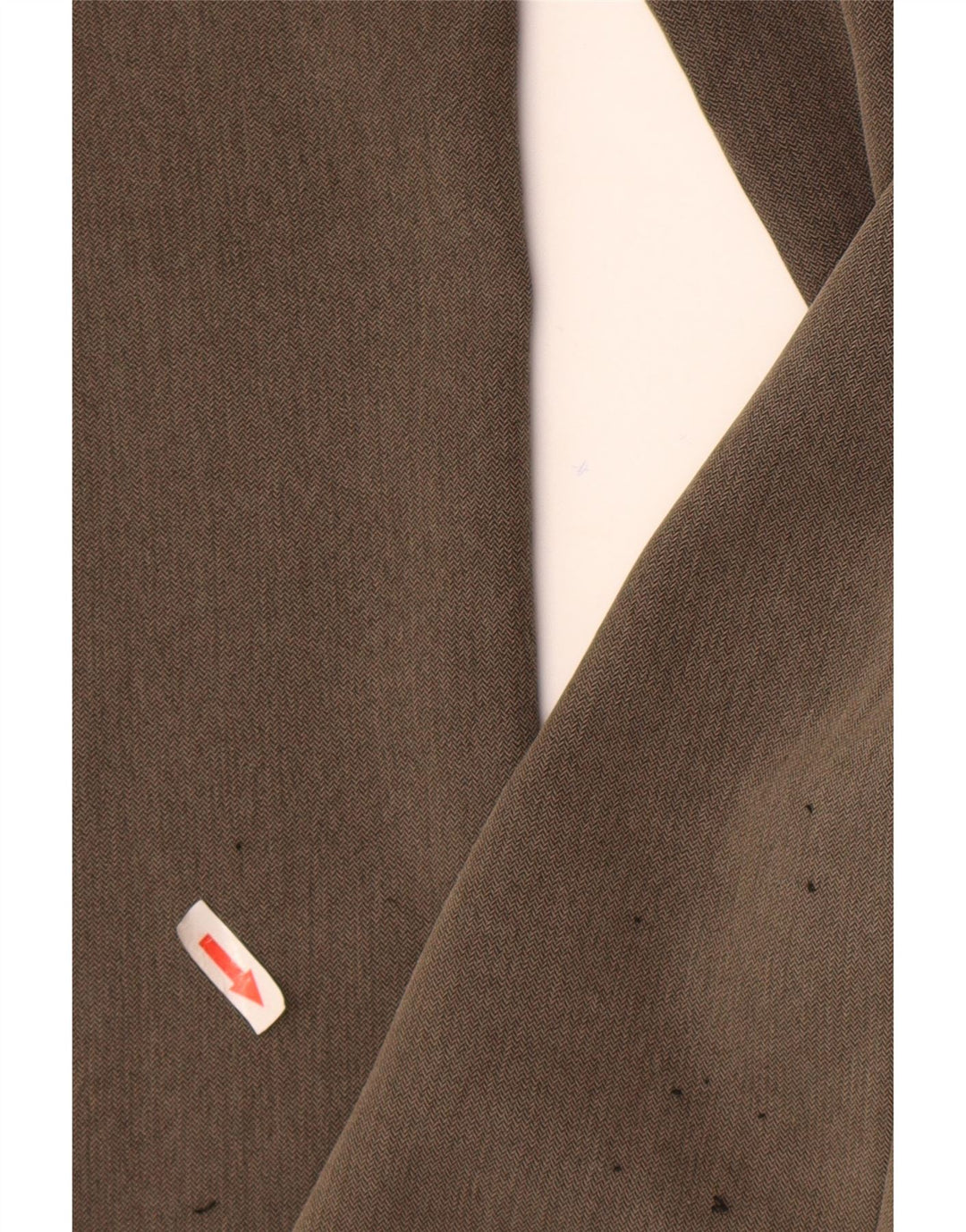 Marks & Spencer Mens Straight Suit Trousers W34 L29 Brown Herringbone