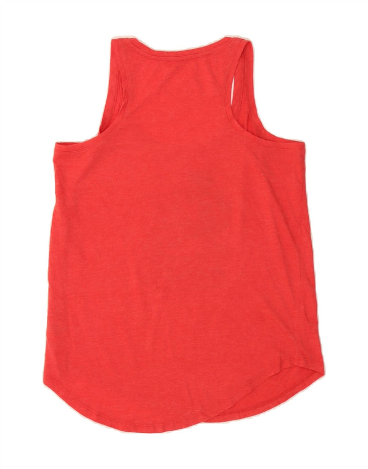 GENUINE MERCHANDISE Womens Graphic Vest Top UK 14 Medium Red Cotton Vintage Genuine Merchandise and Second-Hand Genuine Merchandise from Messina Hembry 
