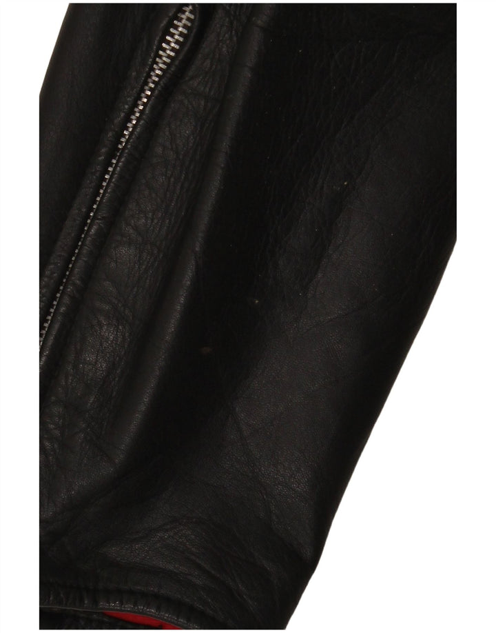 Vintage Mens Leather Biker Trousers W34 L30 Black Colourblock