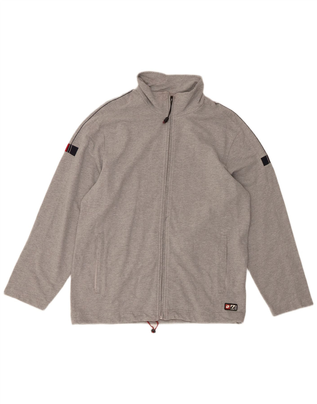 LOTTO Mens Tracksuit Top Jacket Large Grey Cotton