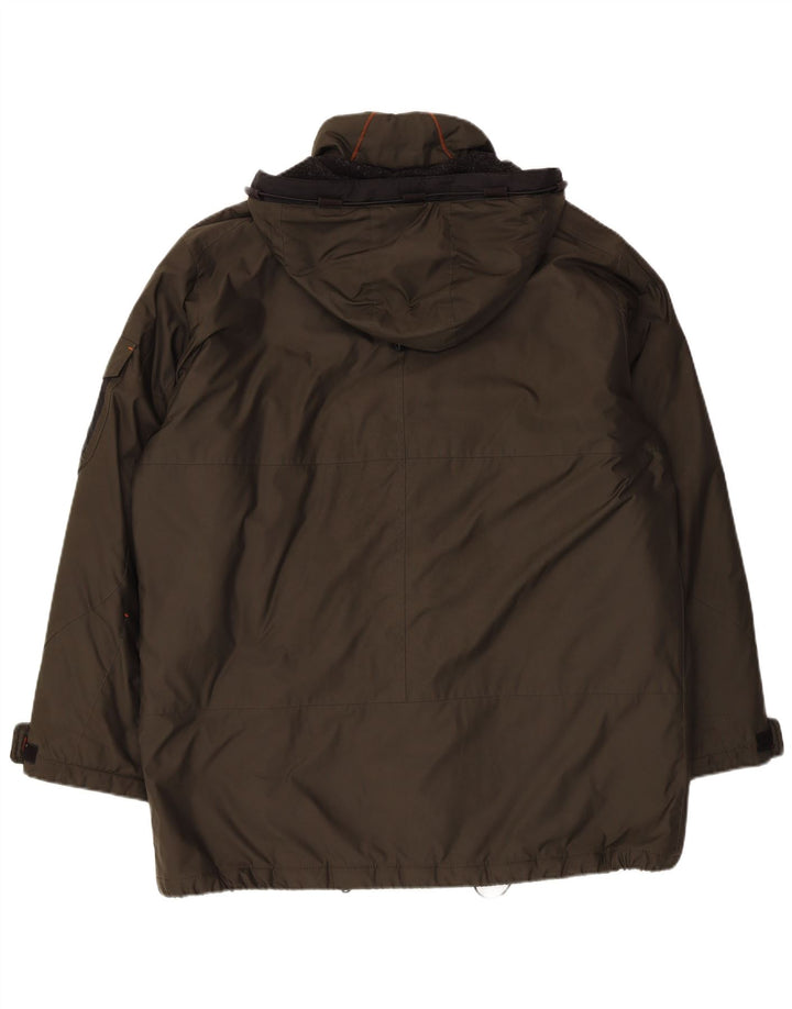 Bugatti Mens Hooded Windbreaker Jacket UK 42 XL Khaki Polyester