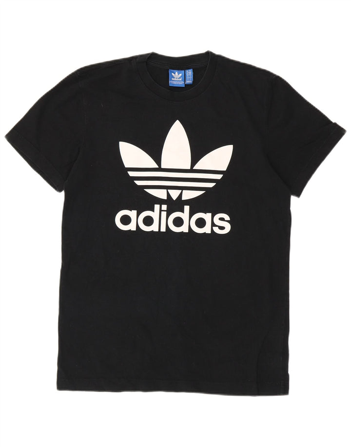ADIDAS Mens Graphic T-Shirt Top Small Black Cotton