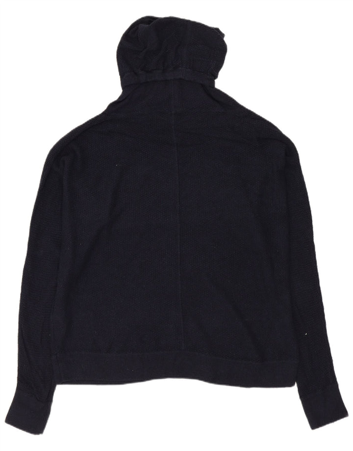 LOUNGE Womens Oversized Roll Neck Jumper Sweater UK 10 Small Navy Blue