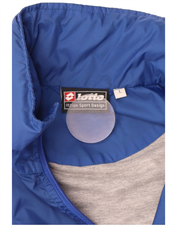LOTTO Mens Hooded Rain Jacket UK 40 Large Blue Nylon