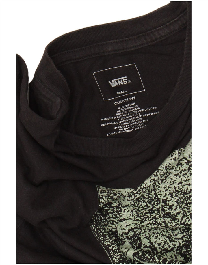 VANS Mens Custom Fit Graphic T-Shirt Top Small Black Cotton