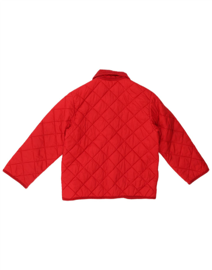 BENETTON Boys Quilted Jacket 5-6 Years Red Polyamide