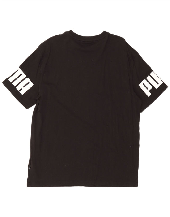Puma Mens Graphic T-Shirt Top Large Black Cotton