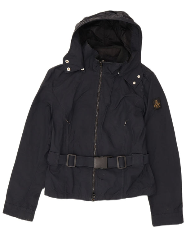 Refrigiwear Womens Cruz Hooded Rain Jacket UK 12 Medium Navy Blue Polyamide