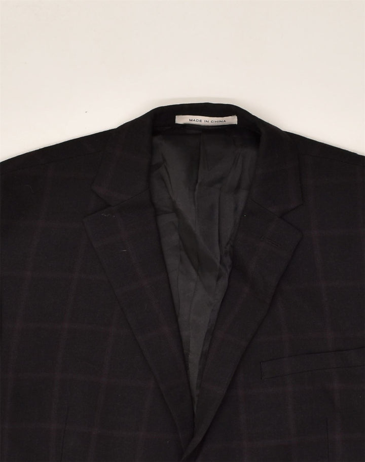 MICHAEL KORS Mens 2 Button Blazer Jacket UK 38 Medium Black Check Wool | Vintage Michael Kors | Thrift | Second-Hand Michael Kors | Used Clothing | Messina Hembry 