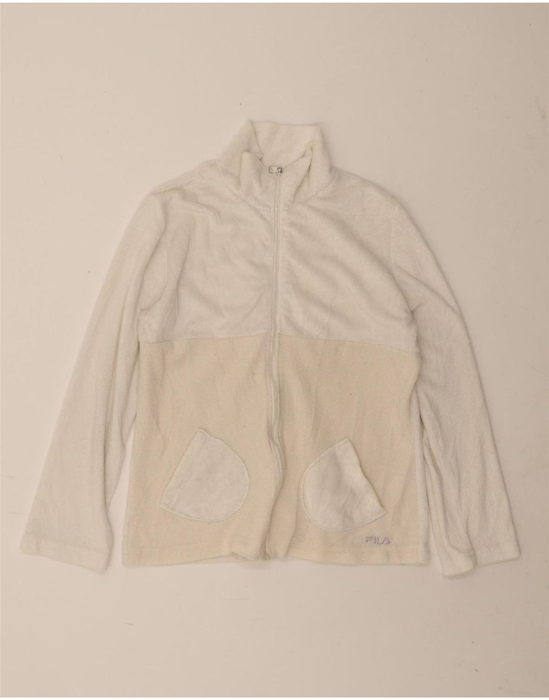 Fila Womens Fleece Jacket UK 16 Large White