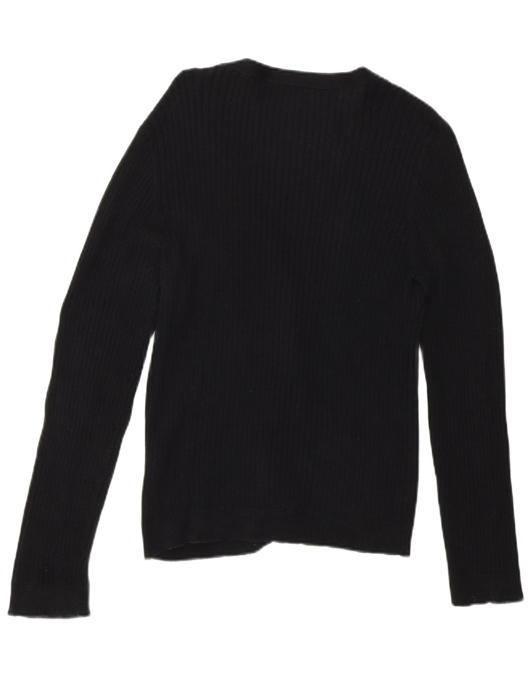 Chaps Womens Petite Cardigan Sweater UK 14 Medium Black Cotton